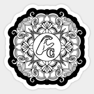 The letter "C" of American Sign Language - Gift Sticker